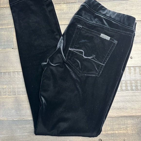 7 For All Mankind Black Velvet Jeggings - Picture 1 of 5